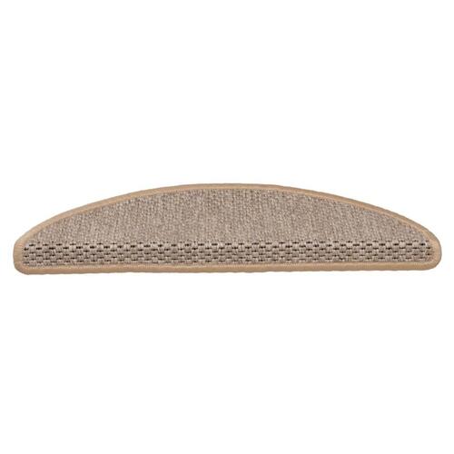 Selvklæbende trappemåtter 15stk. 56x17x3cm sisal-look lys beige