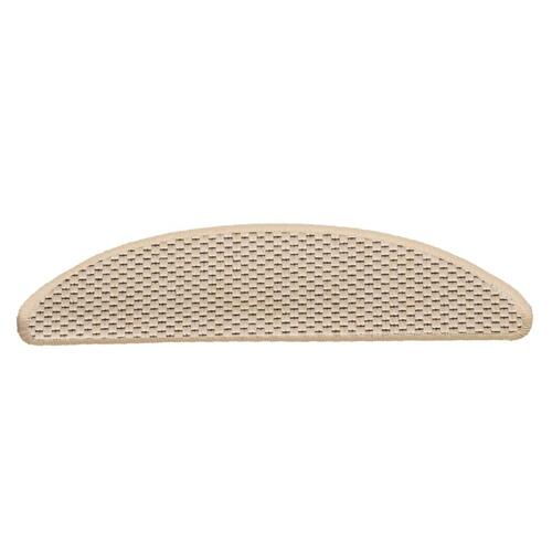 Selvklæbende trappemåtter 15 stk. 56x17x3 cm sisal-look creme