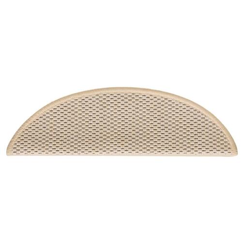 Selvklæbende trappemåtter 15 stk. 56x17x3 cm sisal-look creme