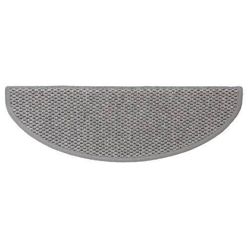 Selvklæbende trappemåtter 15 stk. 65x21x4 cm sisal-look sølv