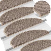 Selvklæbende trappemåtter 15 stk. 65x21x4 cm sisal-look beige