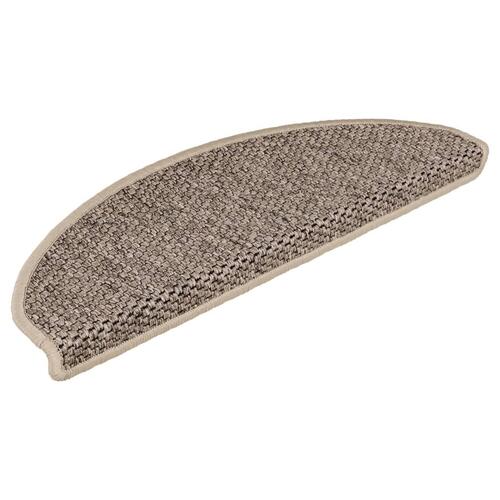 Selvklæbende trappemåtter 15 stk. 65x21x4 cm sisal-look beige