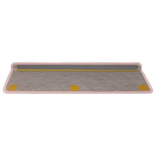 Selvklæbende trappemåtter 15 stk. 65x21x4 cm sisal-look lyserød