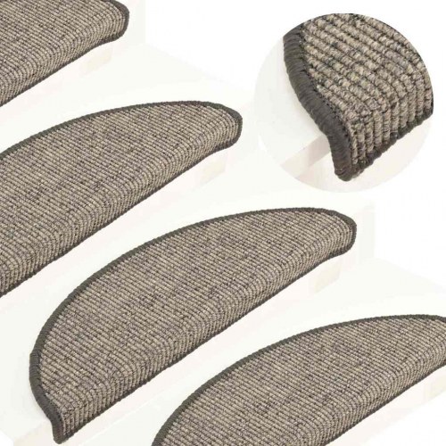 Trappemåtter - 15 stk. halvrunde 56×17×3 cm, beige og grå
