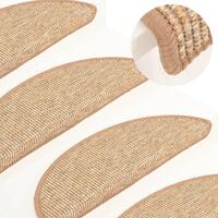 Selvklæbende trappemåtter 15 stk. 56x17x3 cm lys beige