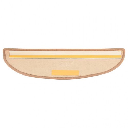 Trappemåtter 15 stk. 56x17x3 cm lysebrune halvrunde