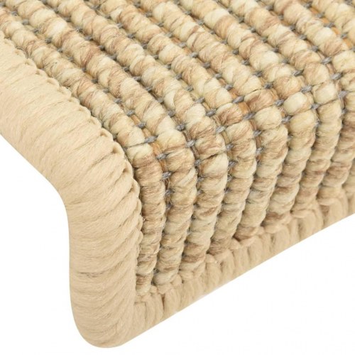 Trappemåtter halvrunde - 15 stk., 65 × 21 × 4 cm, lys beige