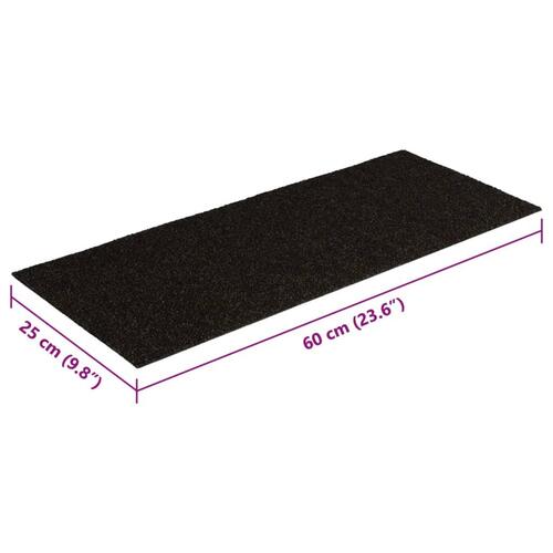 Selvklæbende trappemåtter 15 stk. 60x25 cm mørkebrun