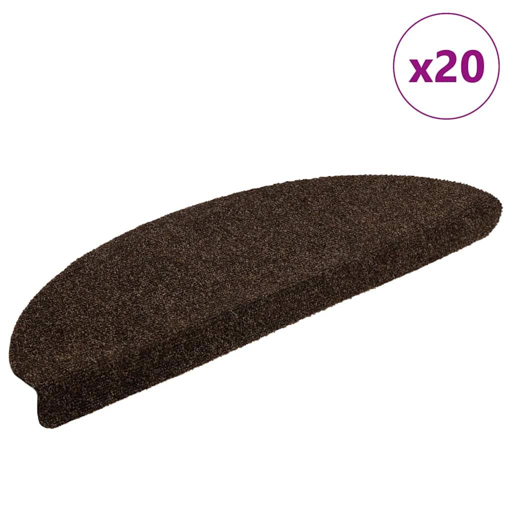 Trappemåtter selvklæbende 20 stk. 65x21x4 cm brune halvrunde store