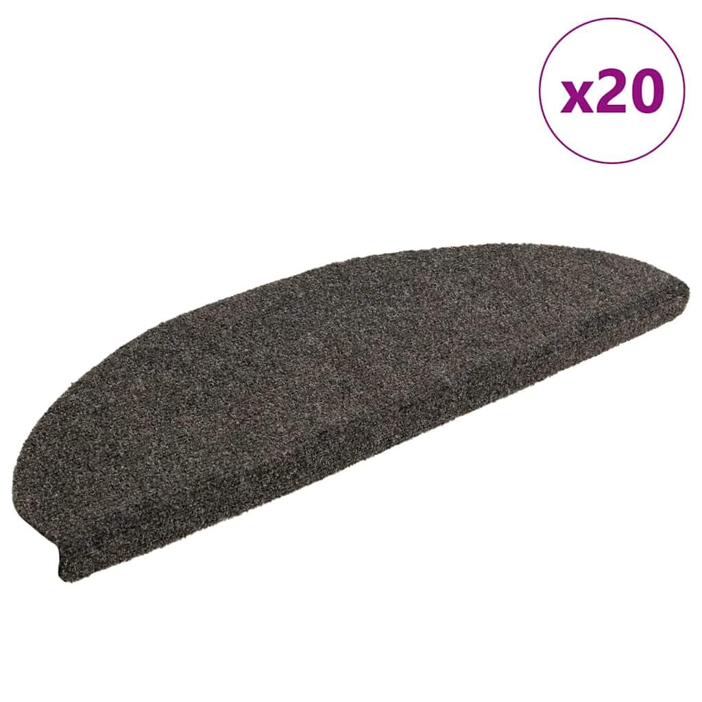 Trappemåtter selvklæbende 20 stk. 65x21x4 cm antracit halvrund store