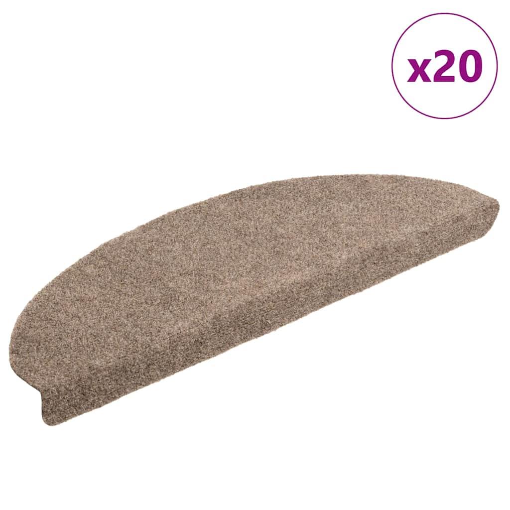 Trappemåtter selvklæbende 20 stk. 65x21x4 cm beige halvrunde store