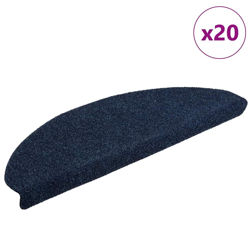 Trappemåtter selvklæbende 20 stk. 65x21x4 cm marineblå halvrund store