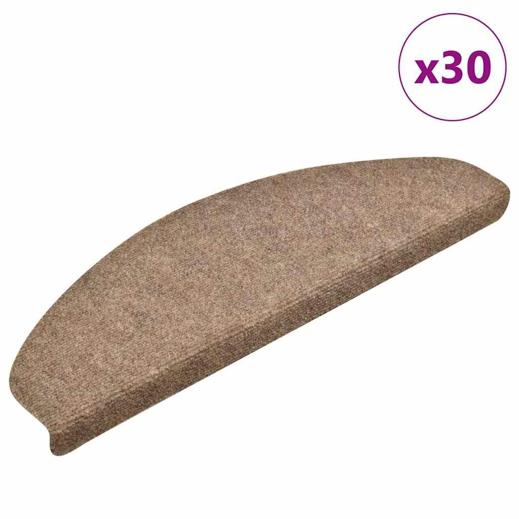 Selvklæbende Trappemåtter Tuftet Farvet Creme - 30 / 65 x 21 x 4 cm