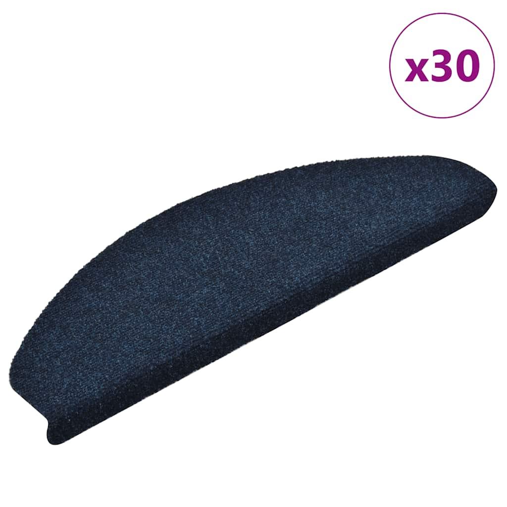 Trappemåtter selvklæbende 30 stk. 65x21x4 cm marineblå halvrund store