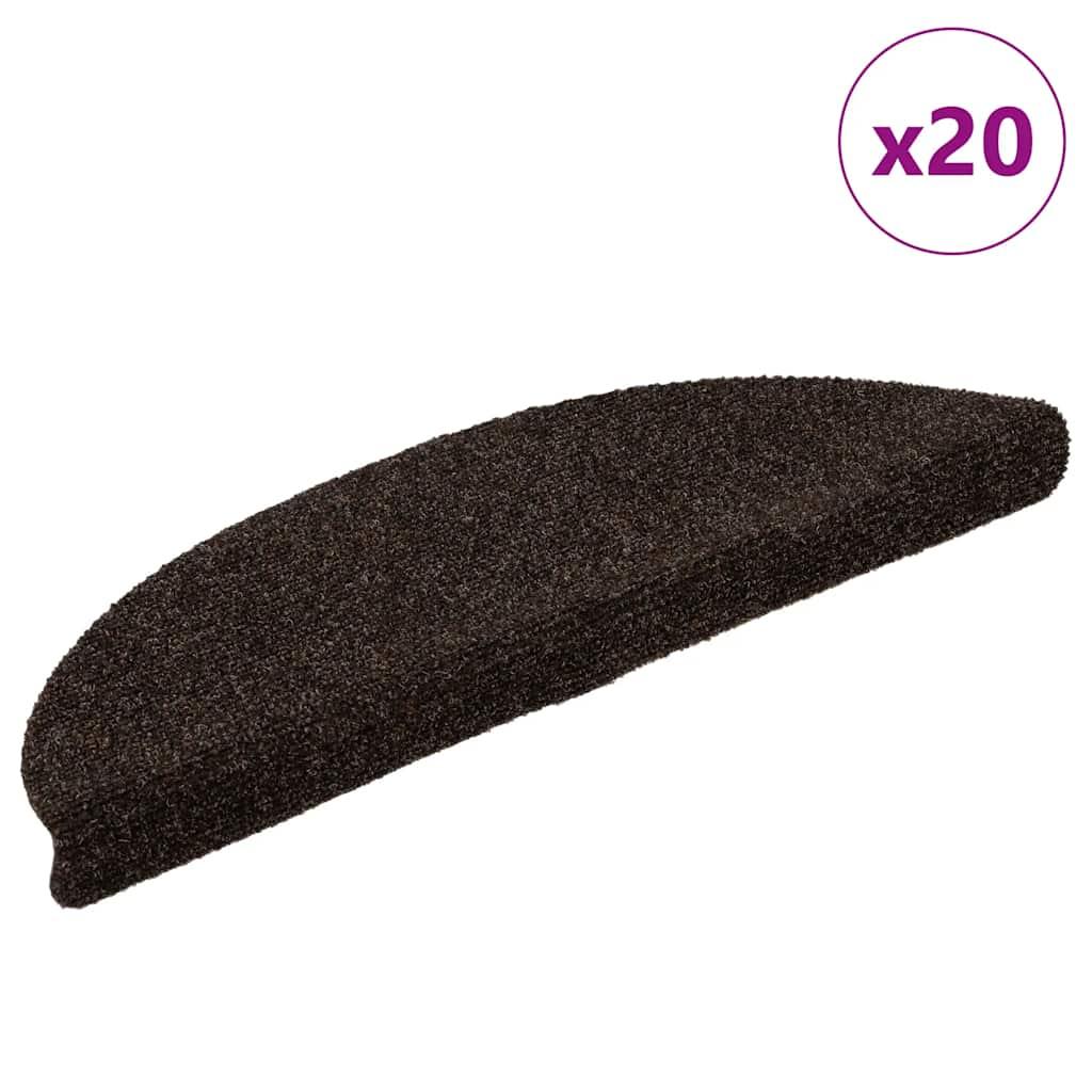 Trappemåtter selvklæbende 20 stk. 56x17x3 cm brune halvrunde