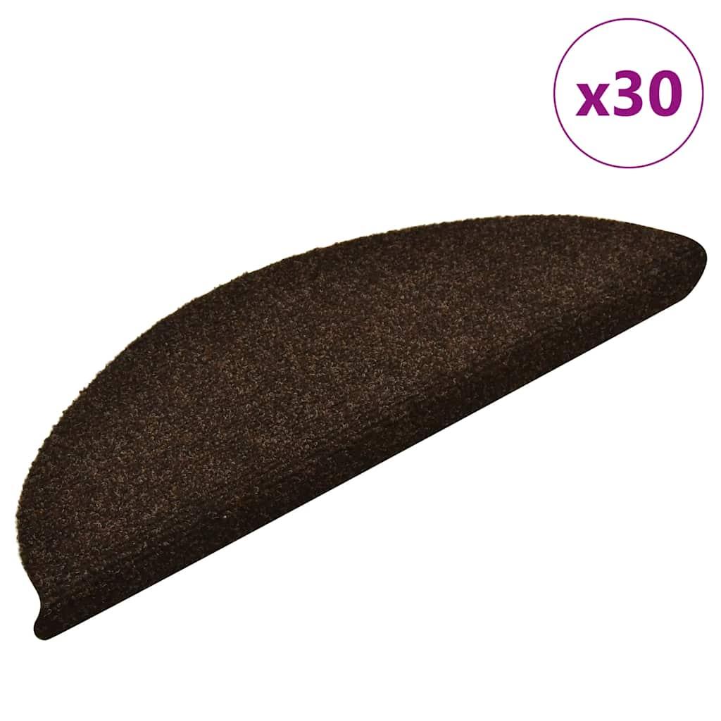 Trappemåtter selvklæbende 30 stk. 56x17x3 cm brune halvrunde