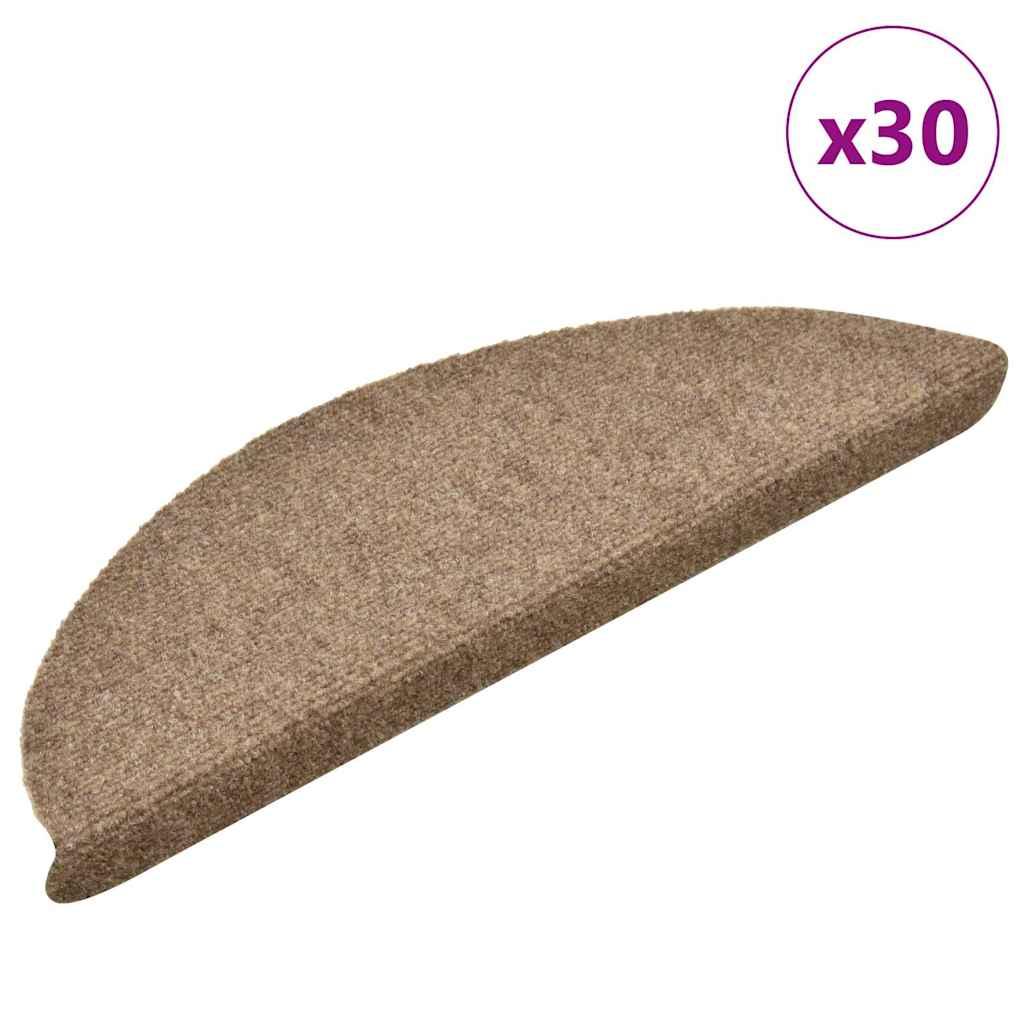 Trappemåtter selvklæbende 30 stk. 56x17x3 cm beige halvrunde billede