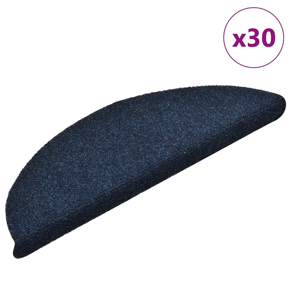 Trappemåtter selvklæbende 30 stk. 56x17x3 cm marineblå halvrunde