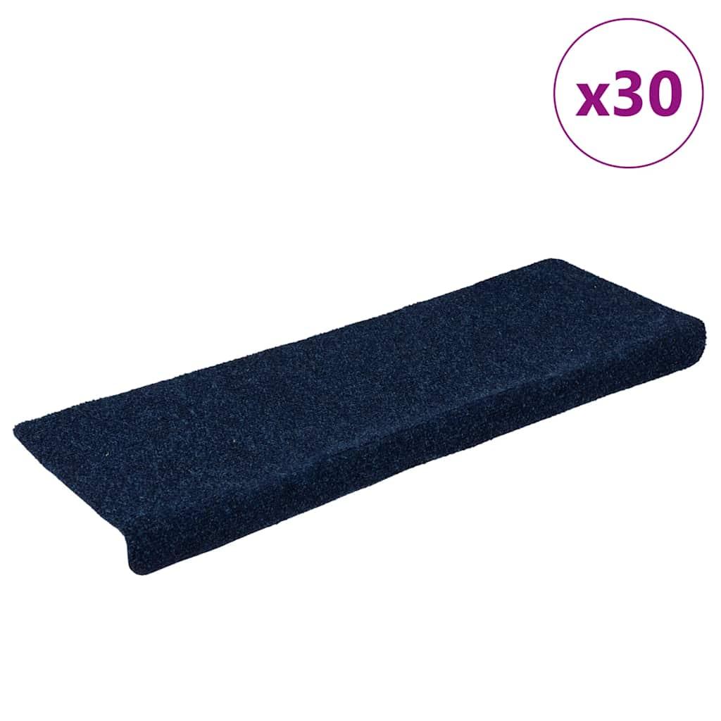 Trappemåtter selvklæbende 30 stk. 65x21x4 cm marineblå rektangulær kant
