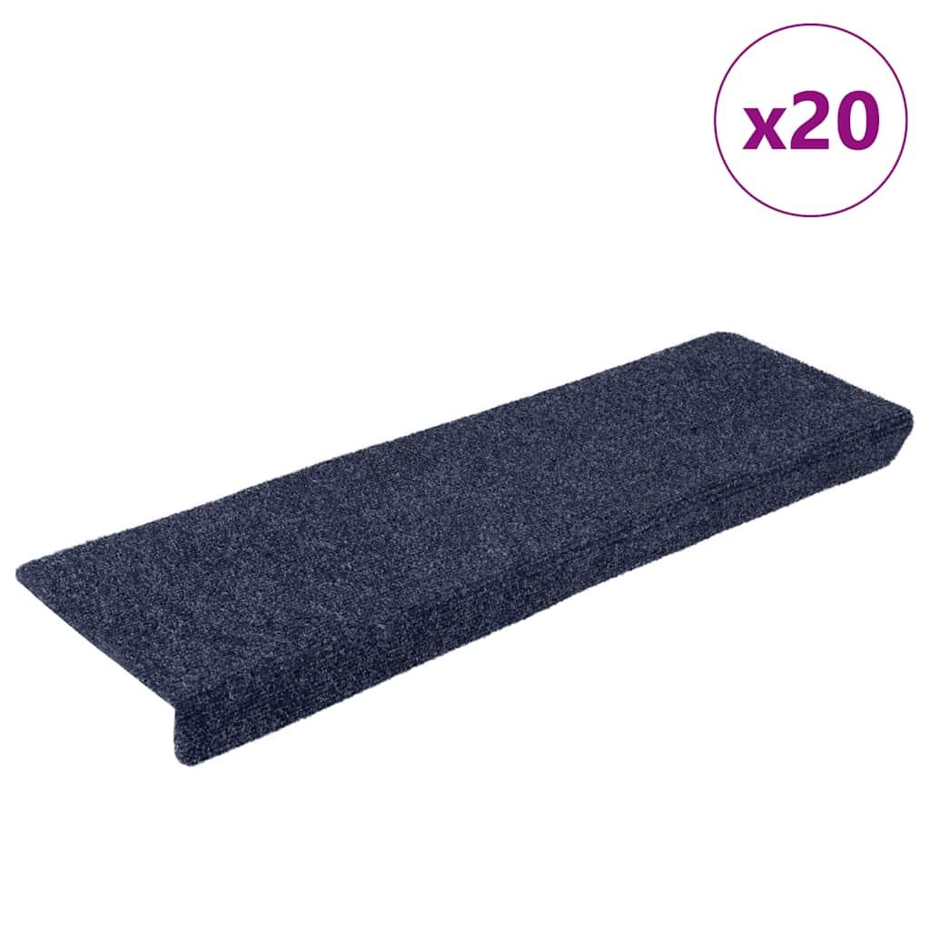 Trappemåtter selvklæbende 20 stk. 65x21x4 cm antracit rektangulær kant