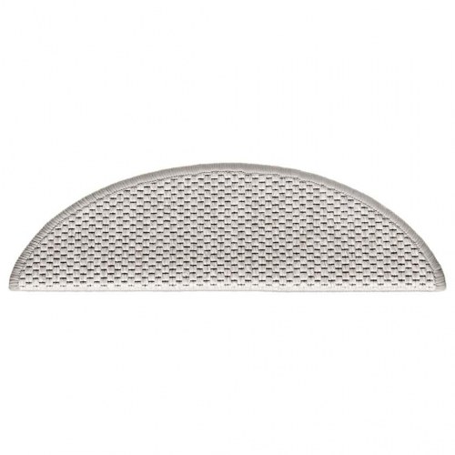 Selvklæbende trappemåtter 30 stk. 56 x 17 x 3 cm sisal-look - platina