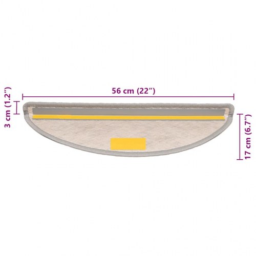 Selvklæbende trappemåtter 30 stk. 56 x 17 x 3 cm sisal-look - platina