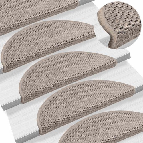 Trappemåtter 30 stk. selvklæbende 56 x 17 x 3 cm sisal-look - sølv