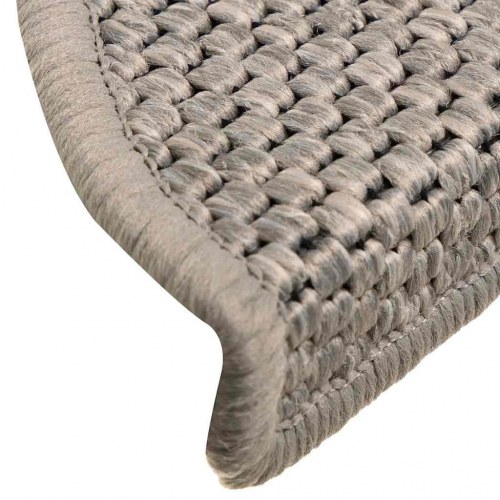 Trappemåtter 30 stk. selvklæbende 56 x 17 x 3 cm sisal-look - sølv