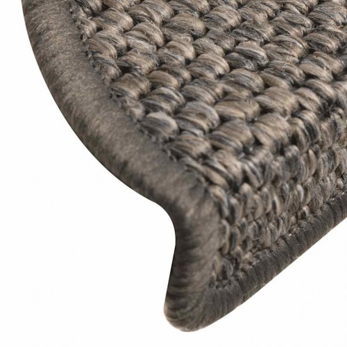 Selvklæbende trappemåtter 30 stk. sisal-look grå-beige 56 x 17 x 3 cm
