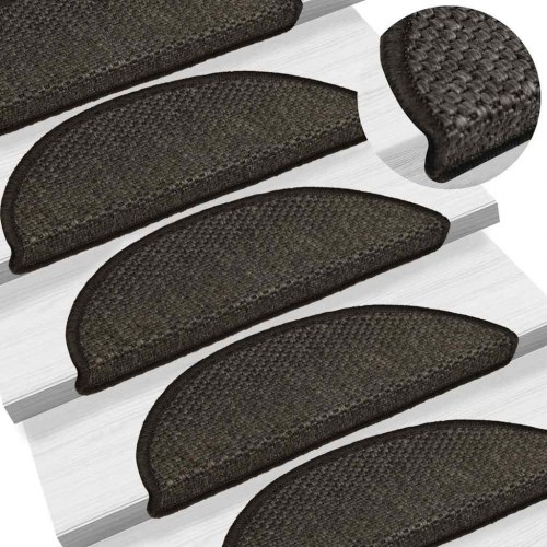 Trappemåtter 30 stk. 56 x 17 x 3 cm sisal-look - antracitgrå