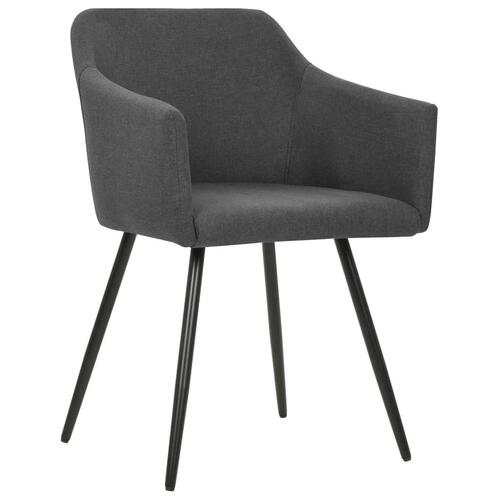 Spisebordsstole 2 stk. stof mørkegrå