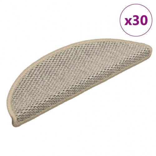 Selvklæbende trappemåtter 30 stk. 56 x 17 x 3 cm sisal-look - lysegrøn