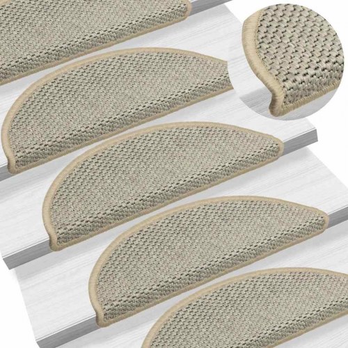 Selvklæbende trappemåtter 30 stk. 56 x 17 x 3 cm sisal-look - lysegrøn