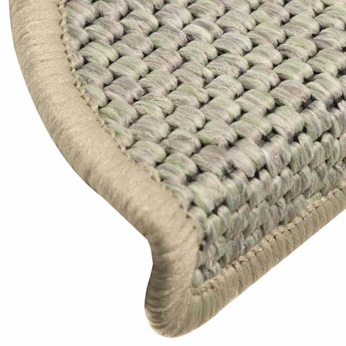 Selvklæbende trappemåtter 30 stk. 56 x 17 x 3 cm sisal-look - lysegrøn