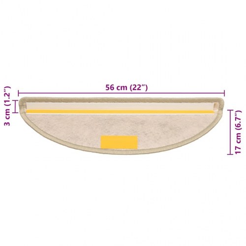 Selvklæbende trappemåtter 30 stk. 56 x 17 x 3 cm sisal-look - lysegrøn