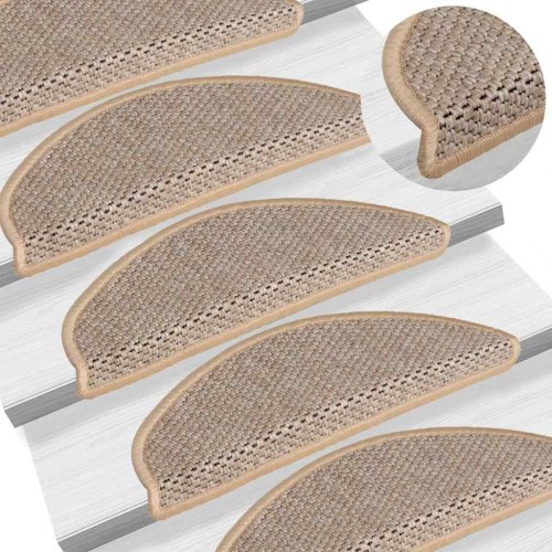 Selvklæbende trappemåtter 30 stk. 56 x 17 x 3 cm - lys beige