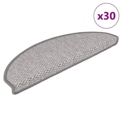 Selvklæbende trappemåtter 30 stk. 65 x 21 x 4 cm - platina