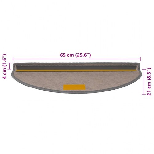 Selvklæbende trappemåtter 30 stk. 65 x 21 x 4 cm - platina