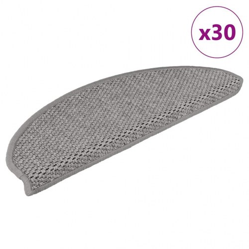 Selvklæbende trappemåtter 30 stk. 65 x 21 x 4 cm - sølv