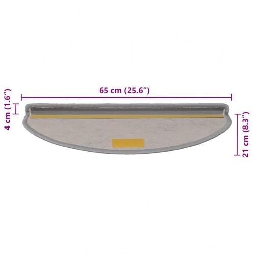 Selvklæbende trappemåtter 30 stk. 65 x 21 x 4 cm - sølv