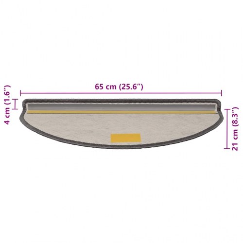 Trappemåtter med selvklæbende tape 30 stk. 65 x 21 x 4 cm - grå-beige