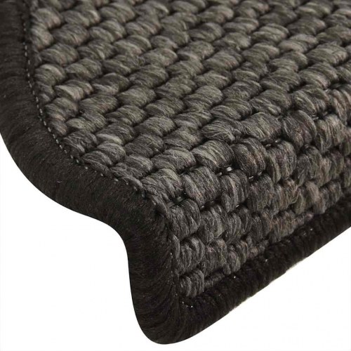 Selvklæbende trappemåtter 30 stk. 65 x 21 x 4 cm sisal-look - antracitgrå