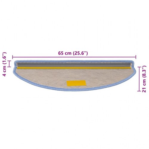 Selvklæbende trappemåtter 30 stk. 65 x 21 x 4 cm - blå