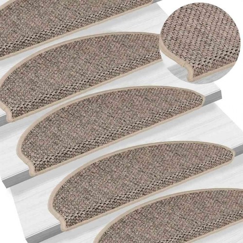 Selvklæbende trappemåtter 30 stk. 65 x 21 x 4 cm i sisal-look