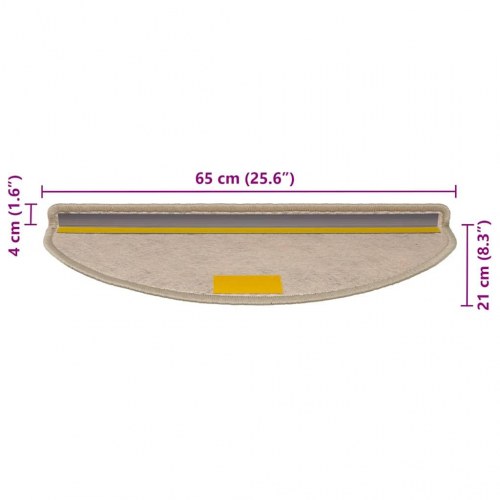 Selvklæbende trappemåtter 30 stk. 65 x 21 x 4 cm i sisal-look