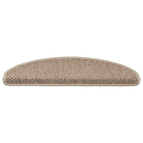 Selvklæbende trappemåtter i sisal-look 30 stk. 65 x 21 x 4 cm - sandfarve