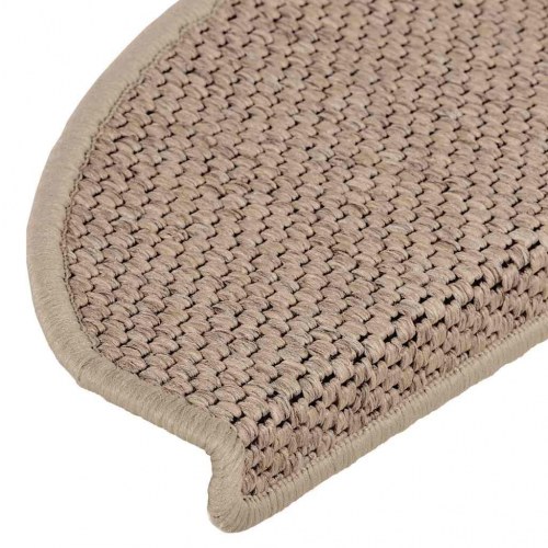 Selvklæbende trappemåtter i sisal-look 30 stk. 65 x 21 x 4 cm - sandfarve