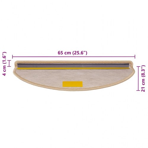 Selvklæbende trappemåtter 30 stk. 65 x 21 x 4 cm - lys beige