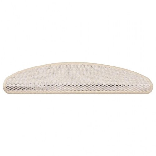Selvklæbende trappemåtter 30 stk. 65x21x4 cm sisal-look creme