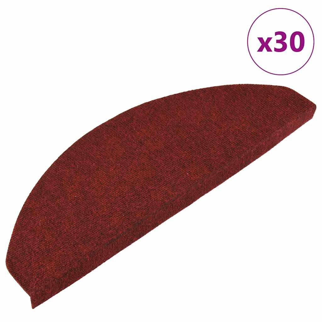 Selvklæbende trappemåtter - 30 stk., 65 × 22,5 × 3,5 cm, rød